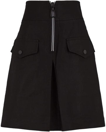 Contrast Zip Mini Skirt