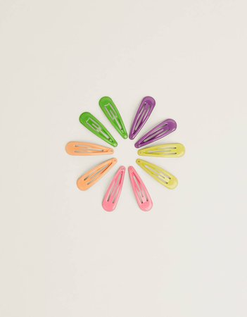 Set of neon hair clips - New - Bershka United States