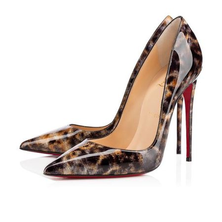 Christian Louboutin Black/Brown Classic So Kate 120mm Printed Patent Leather Vernis Mouchete Pumps Size EU 38.5 (Approx. US 8.5) Regular (M, B) - Tradesy