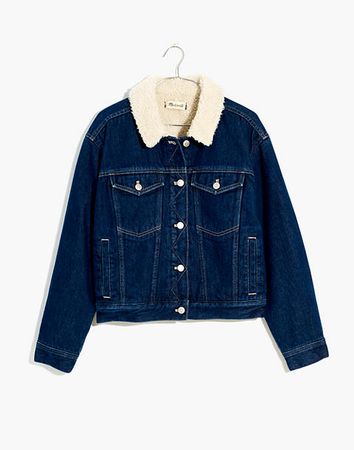 The Cropped Oversized Trucker Jean Jacket: Sherpa Collar Edition