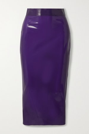 Purple Latex midi skirt + Latex Care cleaning kit 3 x 30ml bottles (Vividress, Vivishine, Viviclean) | SAINT LAURENT | NET-A-PORTER