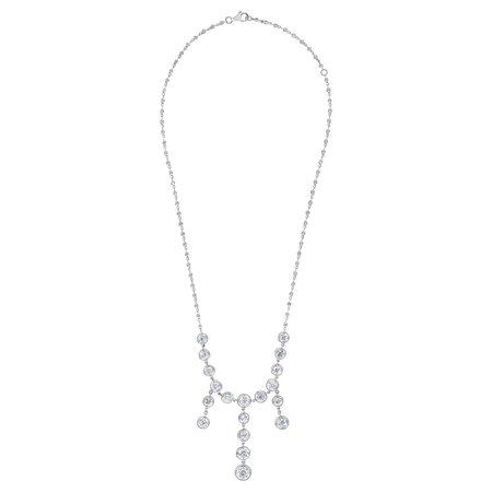 Old European Dripping Diamond 7 Karat Necklace For Sale at 1stDibs