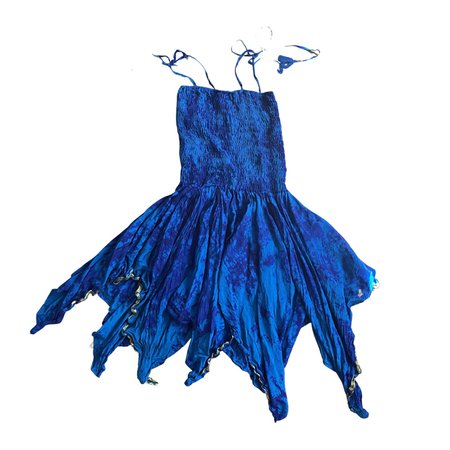 blue silk fairy handkerchief hanky hem dress