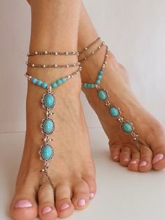 soleless sandals turquoise