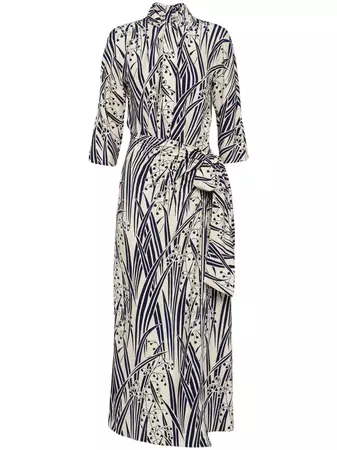 Prada Silk Printed Midi Dress - Farfetch