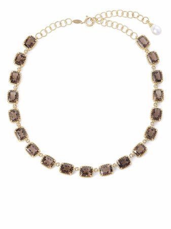 Dolce & Gabbana 18kt yellow gold Anna gemstone necklace