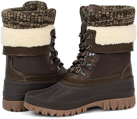 Amazon.com | TF STAR Women's Warm Boots, Lace up Boots, Mid Calf Winter Snow Duck Boots Bean Boots Shoes | Mid-Calf