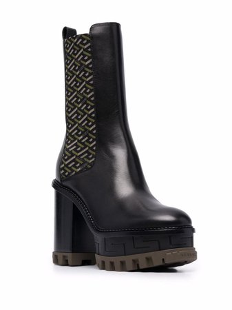 Versace platform-sole block-heel boots - FARFETCH