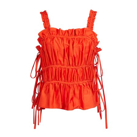 The Ava Ruched Tie Side Cami In Sunset Orange | Lavaand | Wolf & Badger