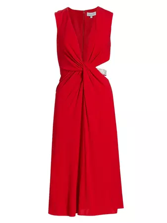 Shop Halston Selena Matte Jersey Midi-Dress | Saks Fifth Avenue