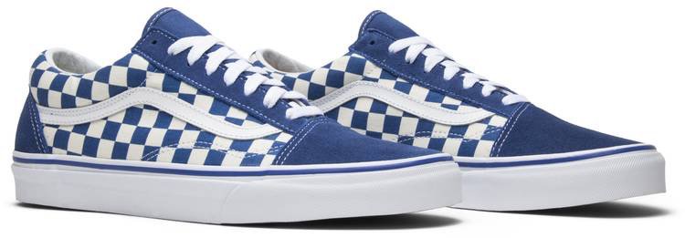 blue vans shoes checkered