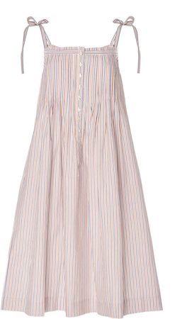 Kapari Striped Cotton-Poplin Midi Dress
