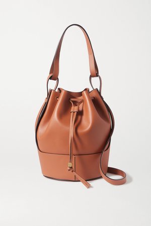 Tan Balloon medium leather bucket bag | Loewe | NET-A-PORTER