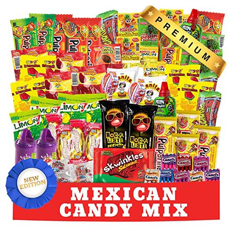 Amazon.com : Mexican Candy Mix (90 Count) Assortment of Spicy, Sour and Sweet Premium Candies, Includes Luca Candy, Pelon, Pulparindo, Rellerindo, by Ole Rico : Grocery & Gourmet Food