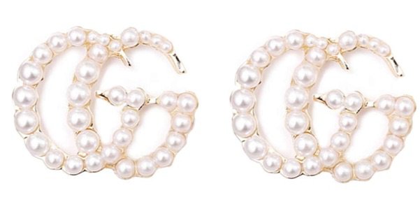 pearl CC earrings