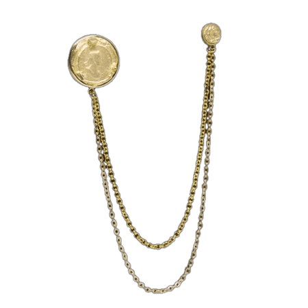 Shirt Collar Chain Brooch Set, Jacket Lapel Pin, Shirt Chain Pin, Handmade Lapel Brooch, Gift For Him, Men's Jewellery Accessory, Mens Gifts