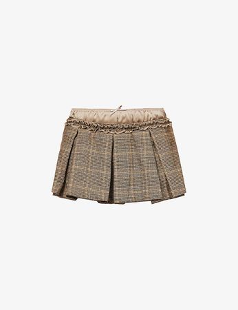 JADED LONDON - Pleated checked low-rise stretch-woven mini skirt | Selfridges.com