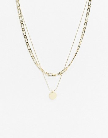 & Other Stories chain and pendant multirow necklace in gold | ASOS
