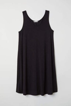A-line Jersey Dress - Black