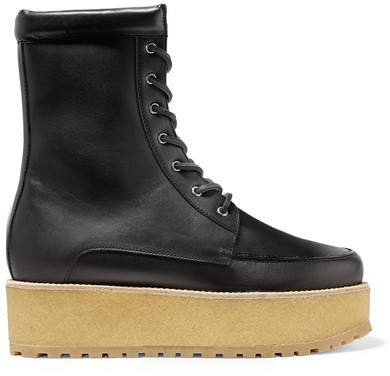 Gabriela Hearst - David Leather Platform Ankle Boots - Black