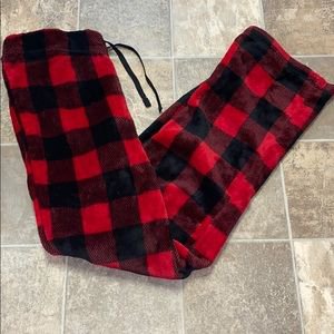 Intimates & Sleepwear | Fuzzy Soft Red And Black Buffalo Plaid Pajama Pant | Poshmark