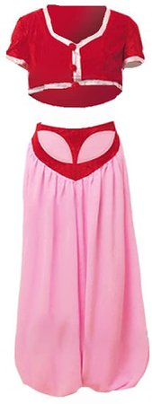 Amazon.com: DUNHAO COS Disfraz de Jeannie para mujer, diseño de Jeannie, color rojo : Ropa, Zapatos y Joyería