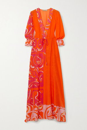 Emilio Pucci | Printed cotton and silk-blend chiffon maxi dress | NET-A-PORTER.COM