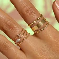 stacked rings gold - Google Search