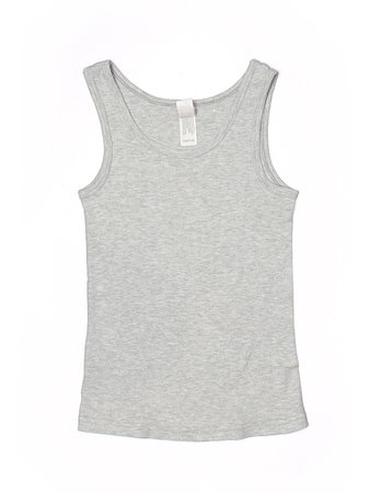 Here & There 100% Cotton Solid Gray Tank Top Size 140 (CM) - 70% off | thredUP