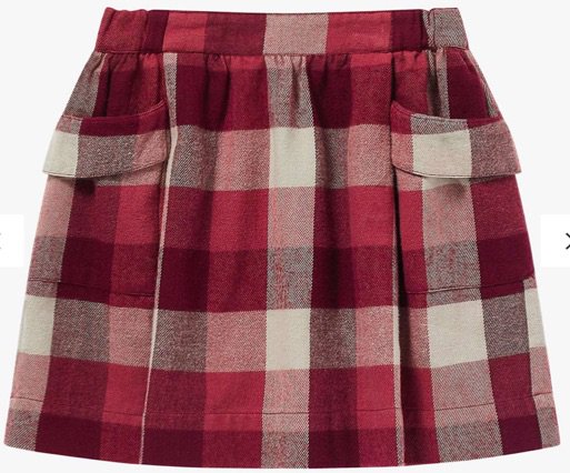 Girls Red Check Skirt