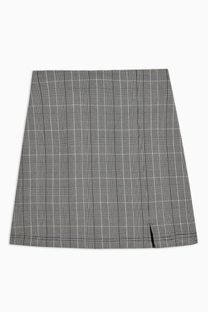 Grey Check Notch Mini Skirt | Topshop