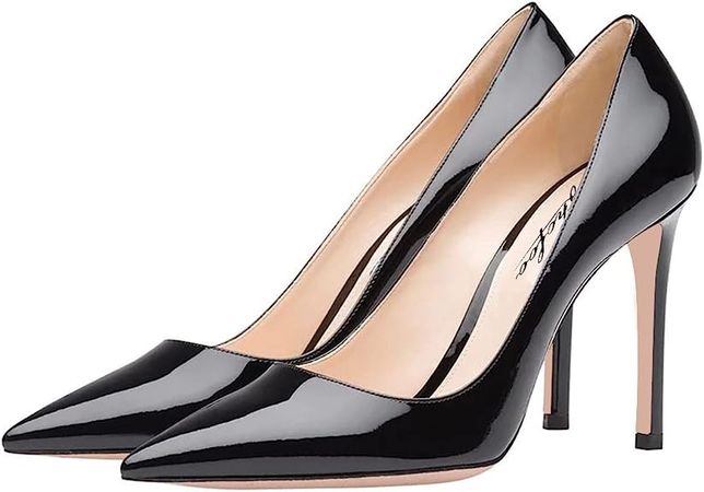 Amazon.com | SHOFOO Women Classic Pointed Toe Stiletto High Heel Pumps Slip On Party Dress Formal Office Shoes Size 4-15 US | Shoes