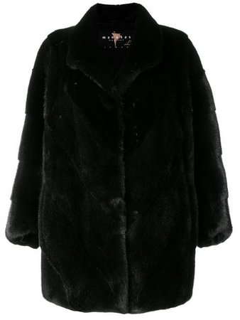 Liska classic mink fur trimmed coat