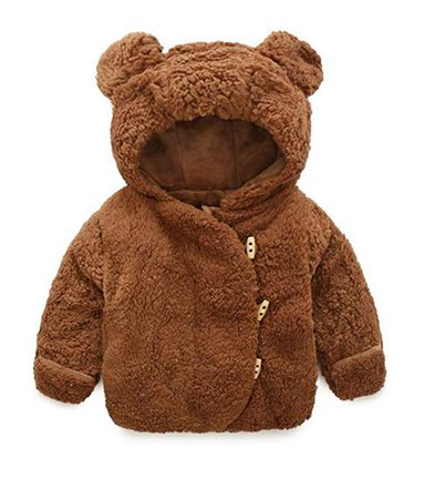 Amazon.com: QIANMEI Toddler Baby Boys Girls Fur Hoodie Winter Warm Coat Jacket Cute Bear Shape Thick Clothes: Clothing