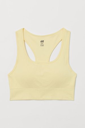 Seamless Sports Bra - Light yellow - Ladies | H&M US