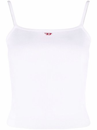 Shop Diesel logo-print cotton tank top with Express Delivery - FARFETCH
