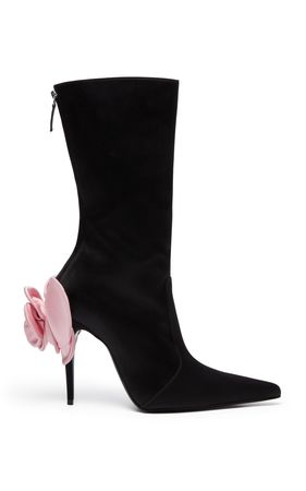 Pointed Flower Satin Boots By Magda Butrym | Moda Operandi