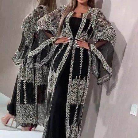 Abaya Dubai Muslim Dress Luxury High Class Sequins Embroidery Lace Ramadan Kaftan Islam Kimono Women Black Maxi Dress 2021|Islamic Clothing| - AliExpress