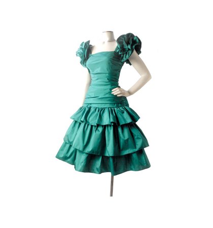 Vintage 80s Dress 80s Prom Dress Green Prom Dress | Etsy