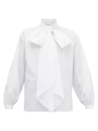 Givenchy Oversized pussy-bow cotton shirt White | the urge AU