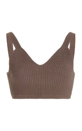 Athena Cropped Ribbed-Knit Cotton-Blend Top By The Frankie Shop | Moda Operandi