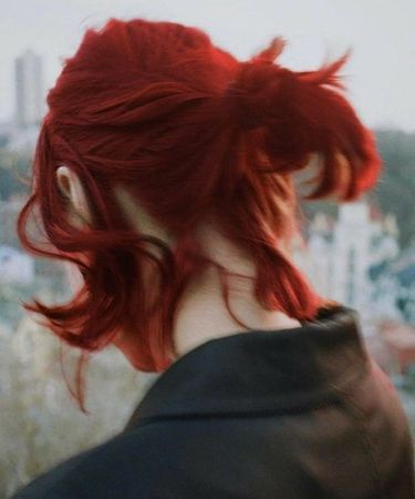 red hairstyle