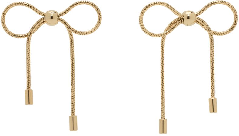 Marland Backus Gold Bow Earrings | ModeSens