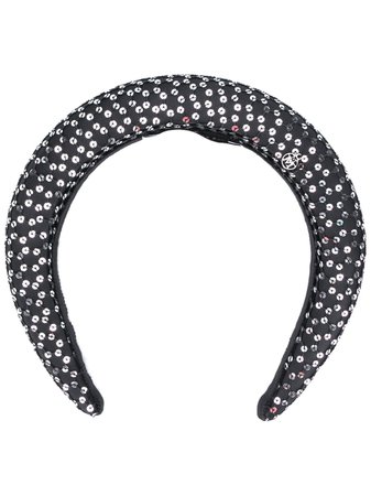 Black Maison Michel sequin embellished headband - Farfetch