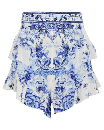 Camilla High Tea Silk Ruffle Shorts | INTERMIX®