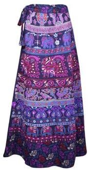 Womens Violet, Mauve Animal Maxi Skirt, Cotton Open Waist Beach Travel Skirts SML at Amazon Women’s Clothing store
