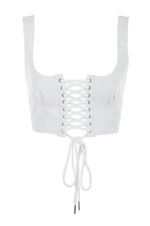 White Corseted Lace Up Bralet