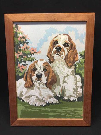 Beautiful PBN Spaniel Puppies / Paint By Numbers / Framed