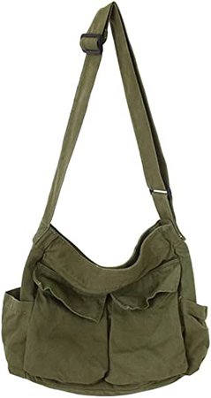 HUALEENA Canvas Crossbody Bag for Women Large Messenger Bags Travel Shoulder Bag Multi-pocket: Handbags: Amazon.com