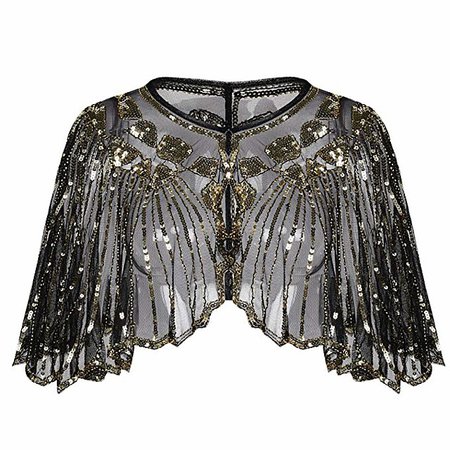 The Great Gatsby Charleston 1920s Flapper Dress Party Costume Women's Sequins Costume Black / Navy / Black+Golden Vintage Cosplay Party Prom Sleeveless A-Line / Shawl / Shawl 7489136 2020 – R$120,95